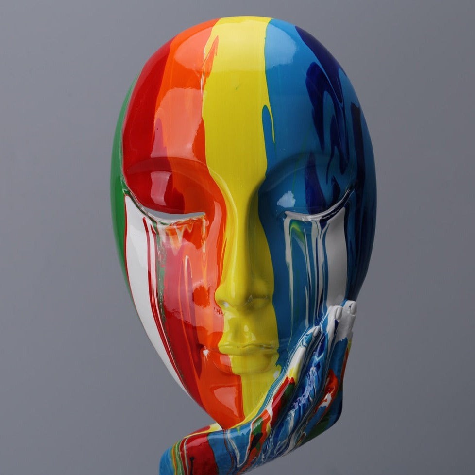 Visage Chromatique Painted Face Sculptures