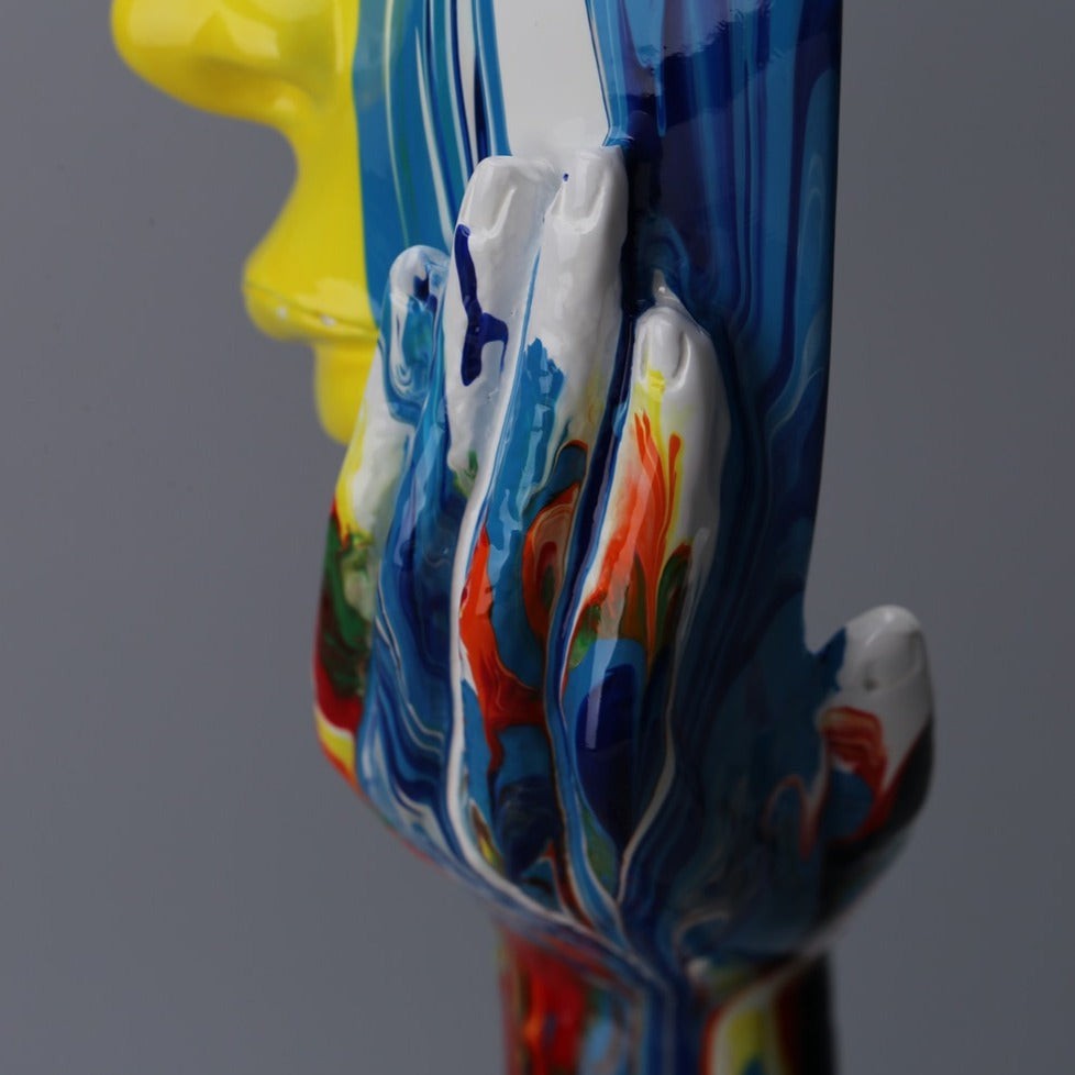 Visage Chromatique Painted Face Sculptures