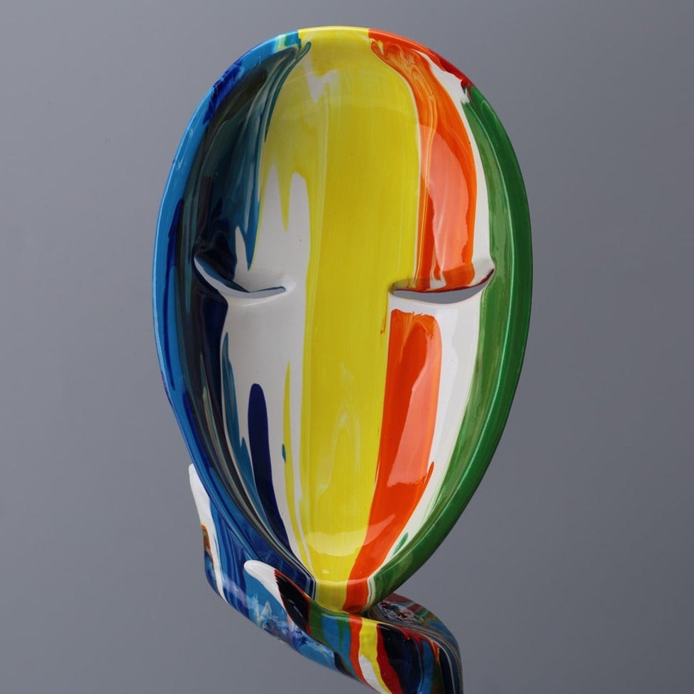Visage Chromatique Painted Face Sculptures