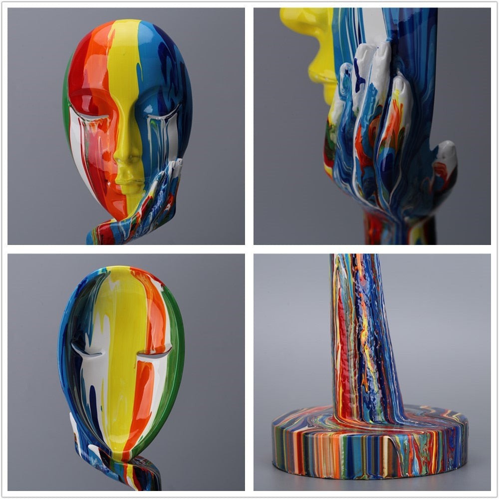 Visage Chromatique Painted Face Sculptures
