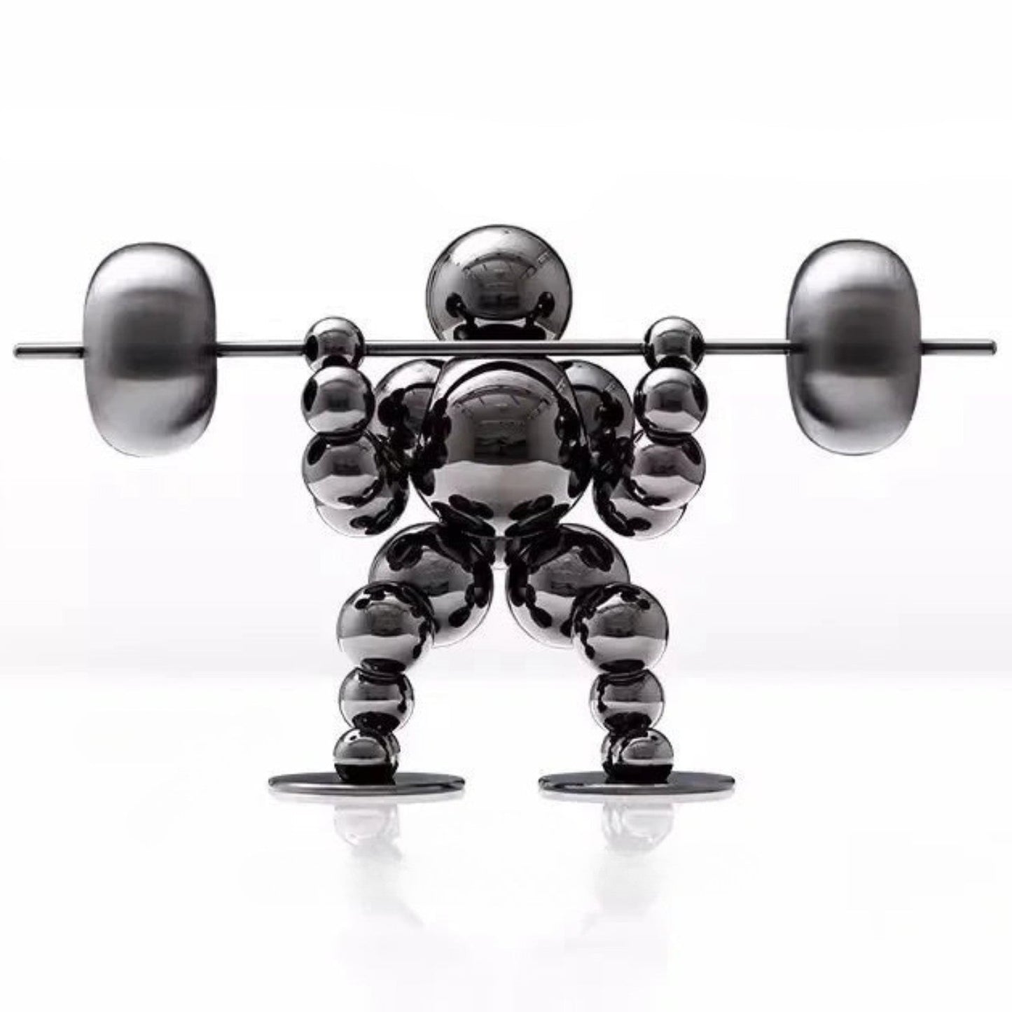 Atlas Arc Triptych — Stainless Steel Weightlifter Sculptures