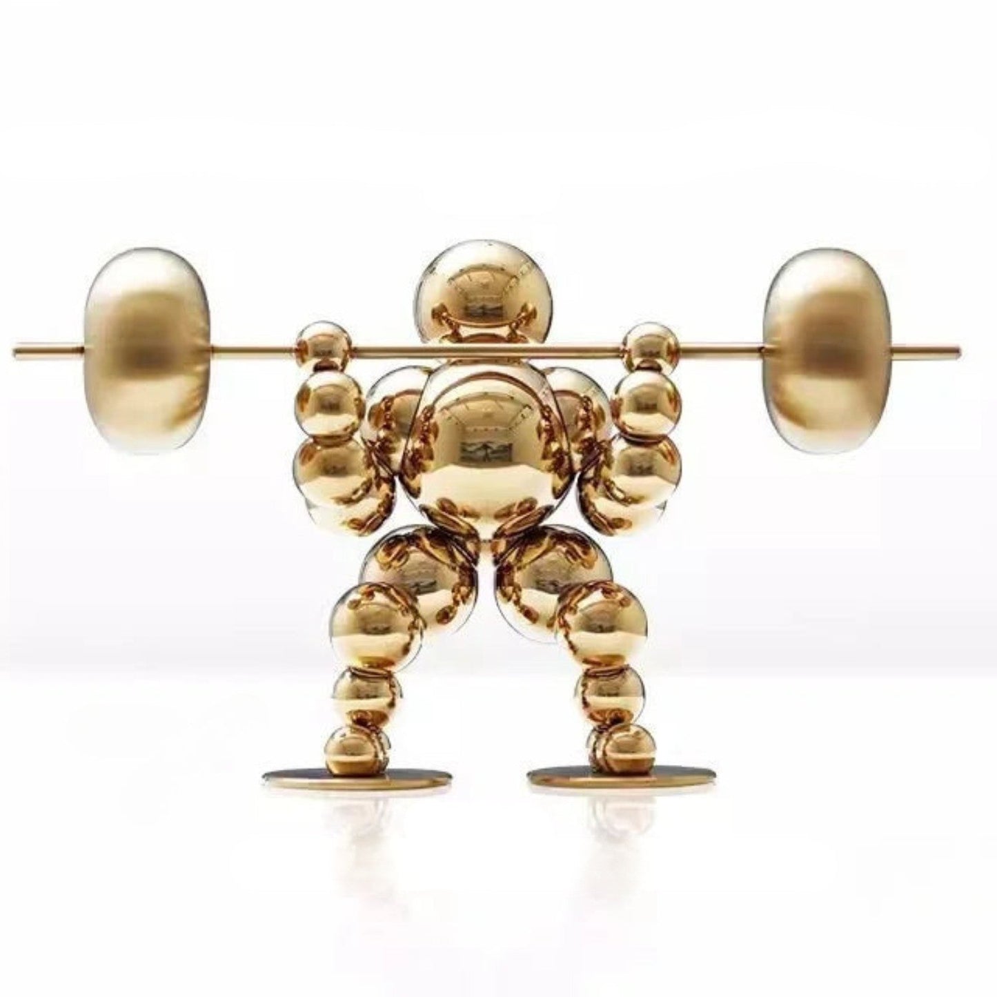 Atlas Arc Triptych — Stainless Steel Weightlifter Sculptures