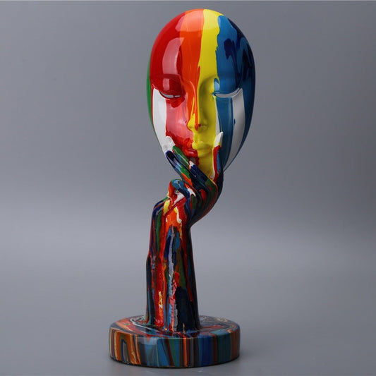 Visage Chromatique Painted Face Sculptures