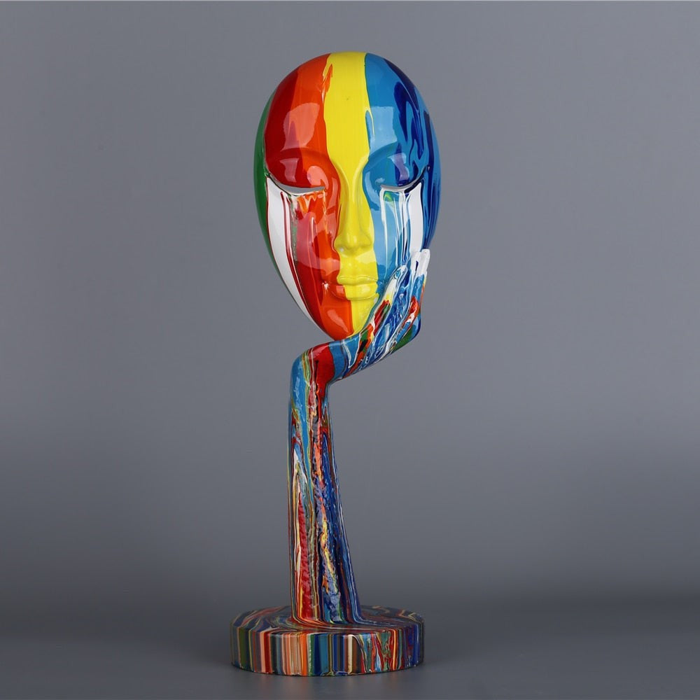 Visage Chromatique Painted Face Sculptures