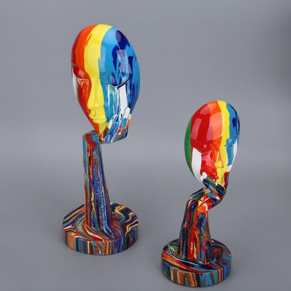 Visage Chromatique Painted Face Sculptures