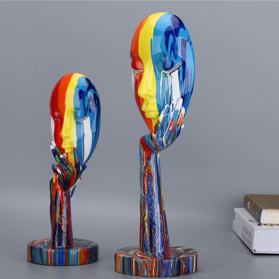 Visage Chromatique Painted Face Sculptures