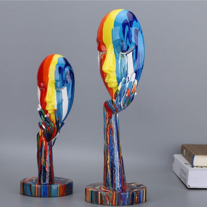 Visage Chromatique Painted Face Sculptures