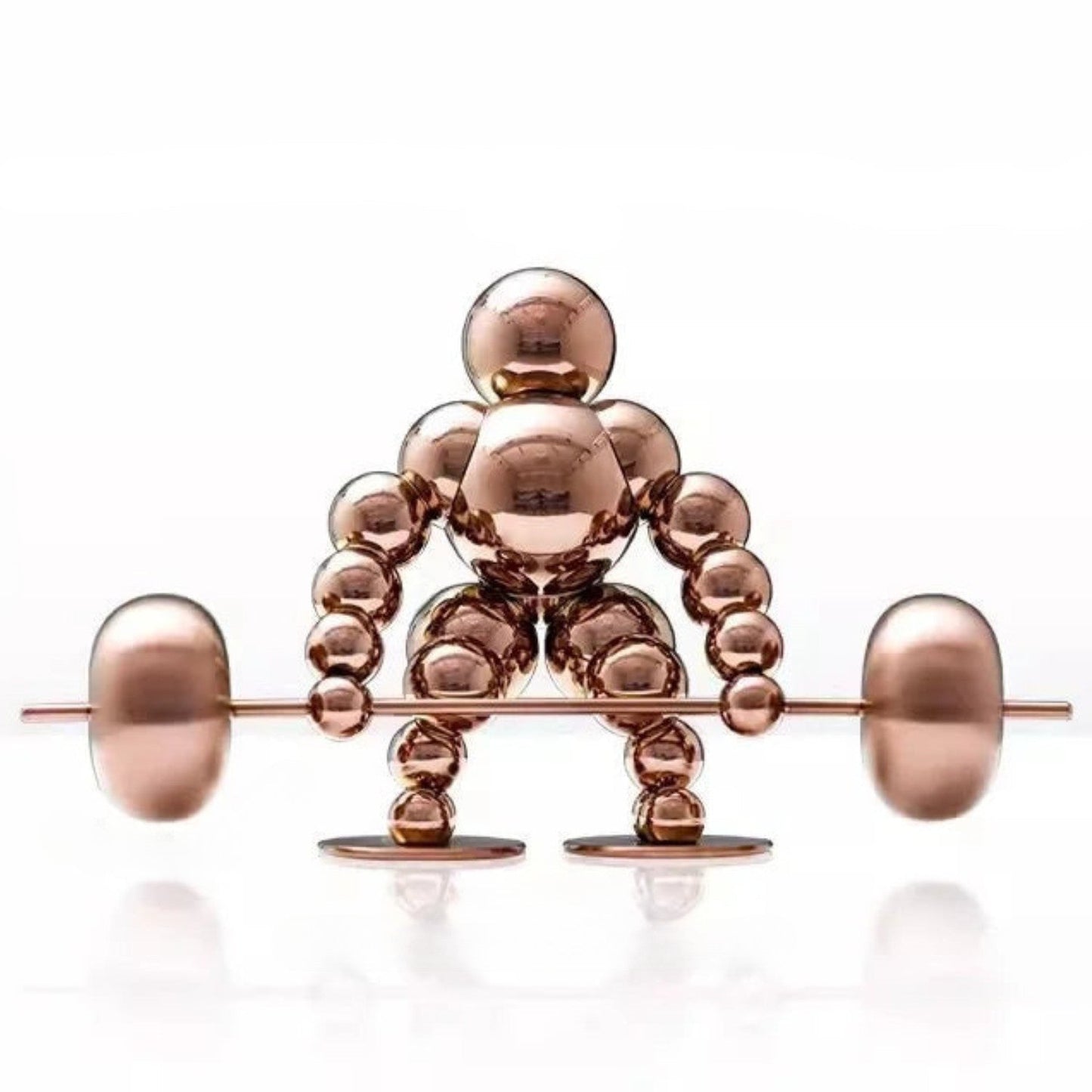 Atlas Arc Triptych — Stainless Steel Weightlifter Sculptures