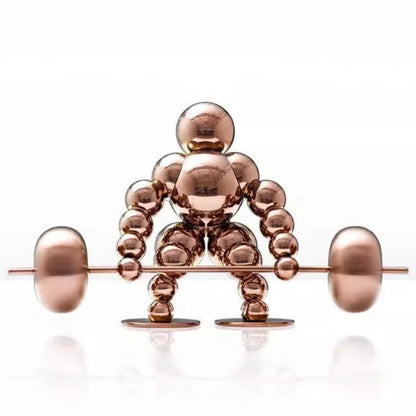 Atlas Arc Triptych — Stainless Steel Weightlifter Sculptures