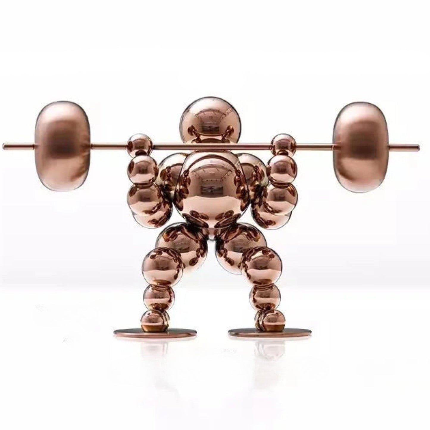 Atlas Arc Triptych — Stainless Steel Weightlifter Sculptures