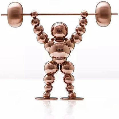 Atlas Arc Triptych — Stainless Steel Weightlifter Sculptures
