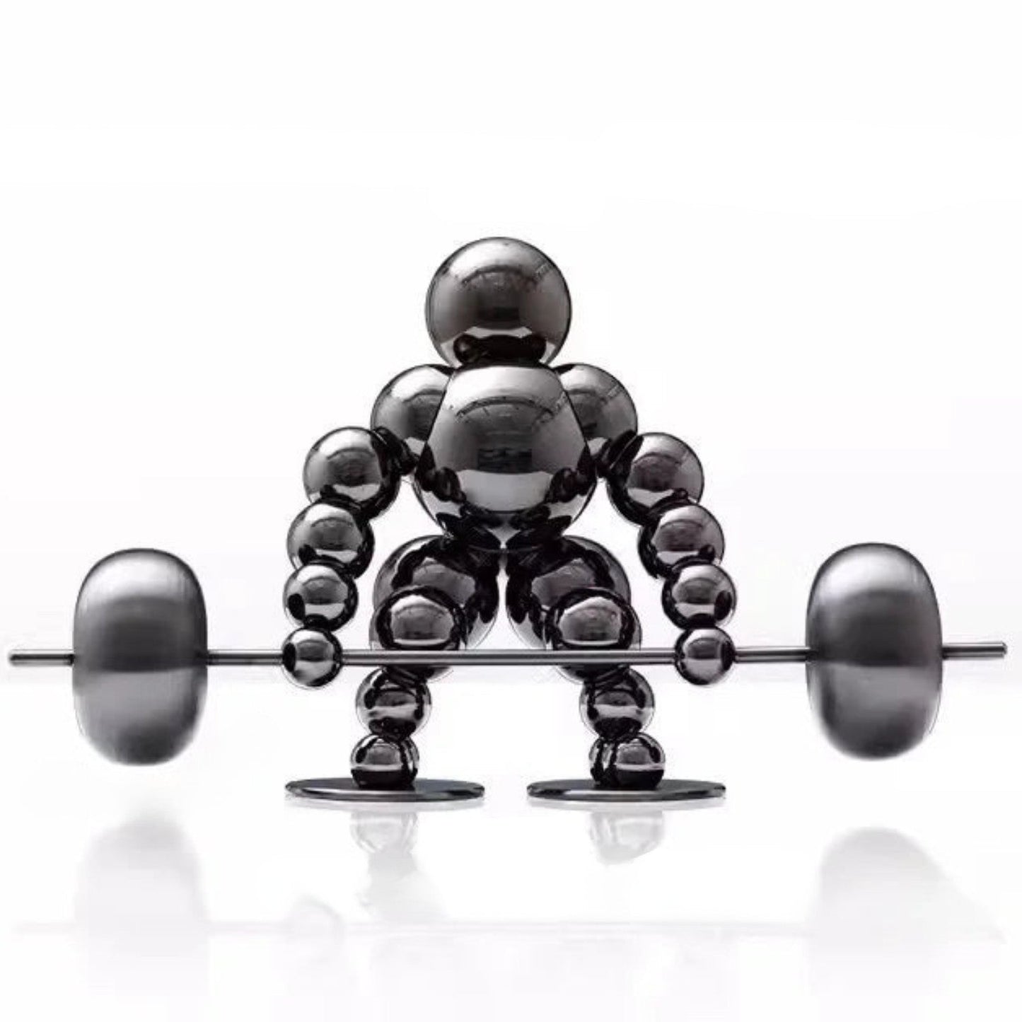 Atlas Arc Triptych — Stainless Steel Weightlifter Sculptures