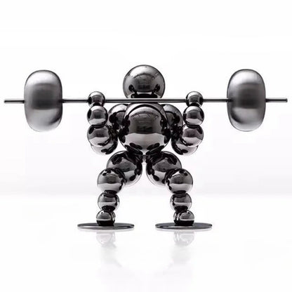 Atlas Arc Triptych — Stainless Steel Weightlifter Sculptures