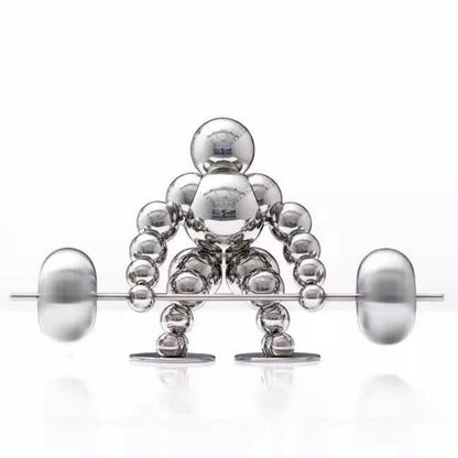 Atlas Arc Triptych — Stainless Steel Weightlifter Sculptures