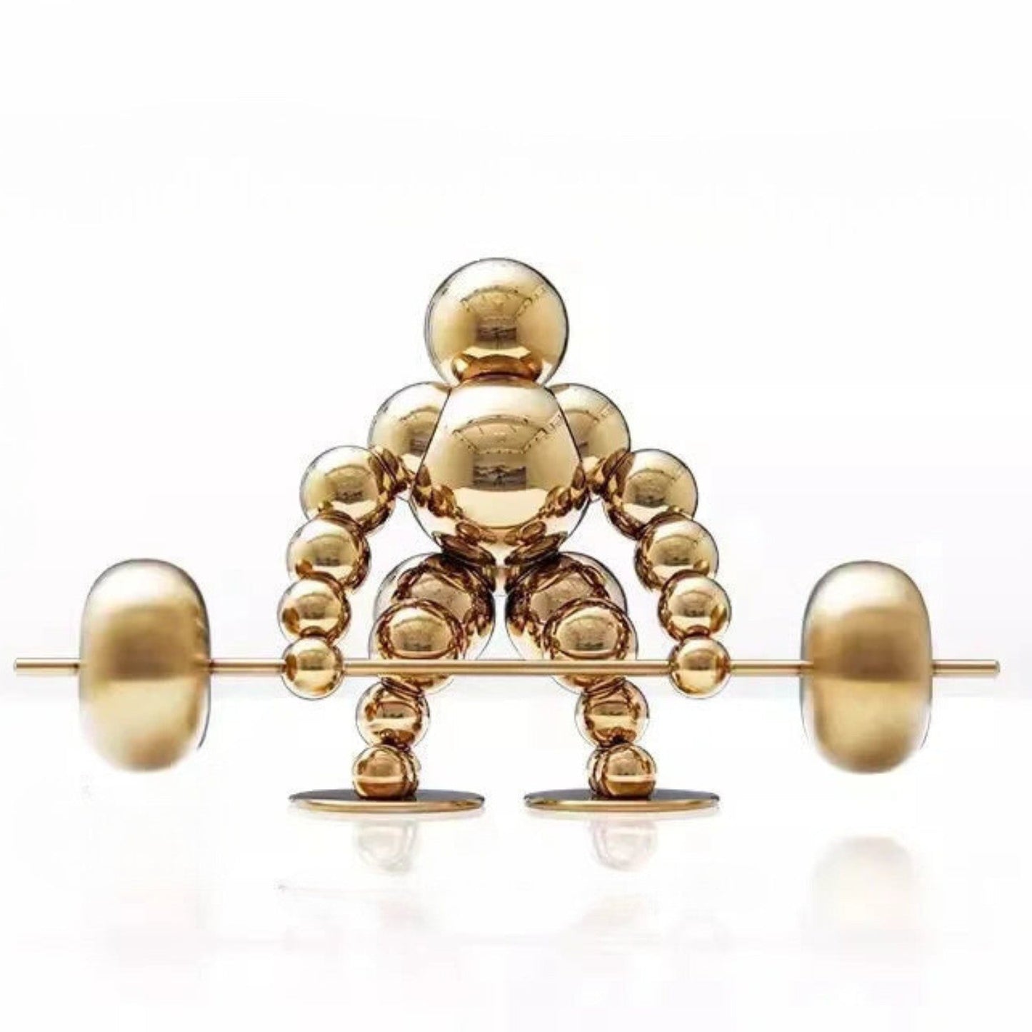 Atlas Arc Triptych — Stainless Steel Weightlifter Sculptures